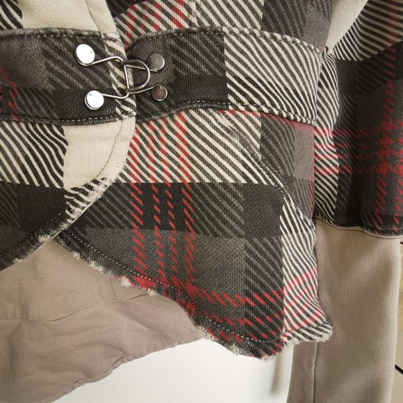 Blazer style plaid sweater jacket - Picture 4 of 5